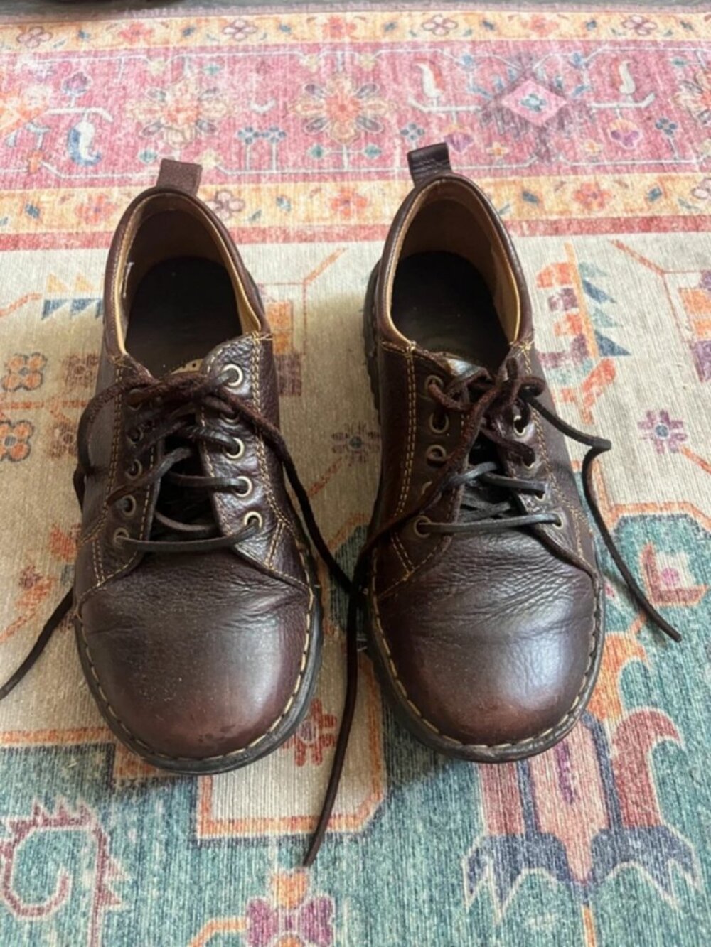 brown leather loafers